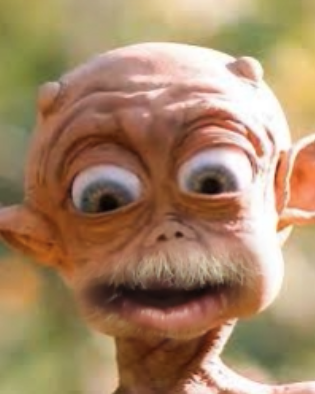 A wide-eyed, moustached Mushmouth character preview inside a phone
